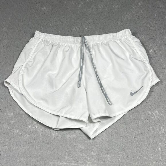 Nike Dri Fit Shorts Women’s Size Medium White Running Shorts Lined - Picture 1 of 11
